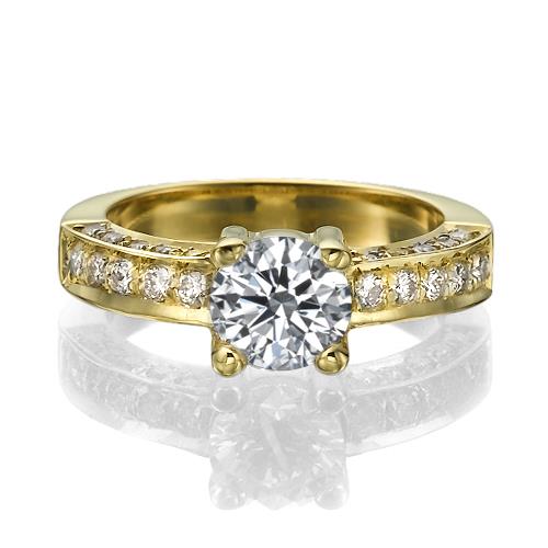 טבעת יהלומים מזהב צהוב "מרסי"