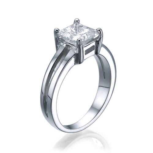 טבעת יהלום "קרולינה" זהב לבן