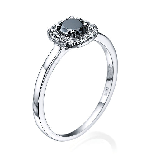 טבעת יהלומים שחורים "דומיניק"