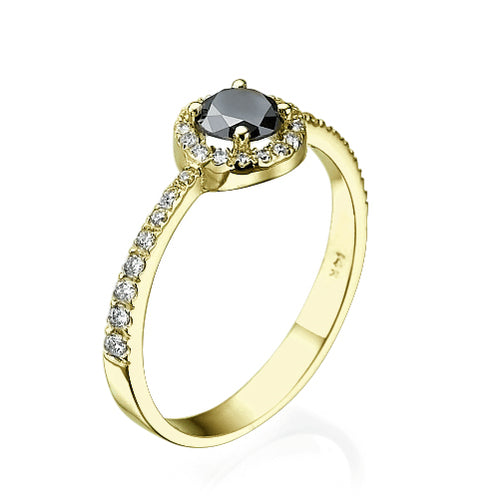 טבעת אירוסין "מיה יהלום שחור"