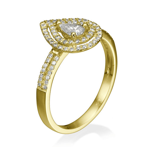 טבעת יהלומים "טיפה"