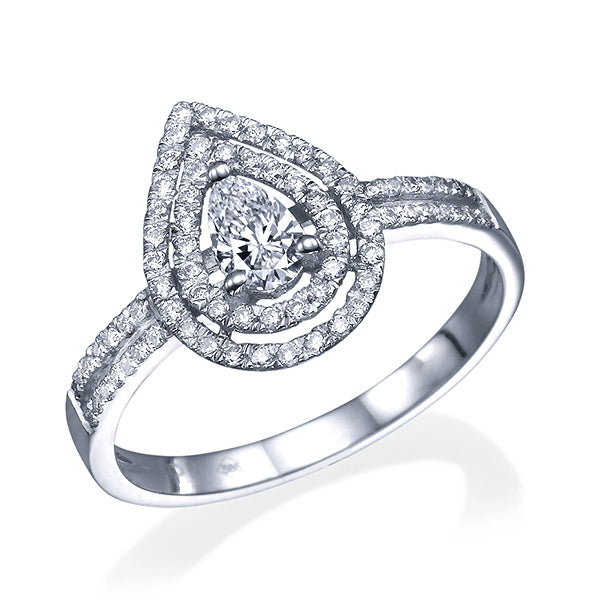 טבעת יהלומים "טיפה"