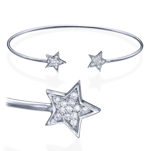 צמיד זהב צהוב בעיצוב כוכב משובץ יהלומים טבעיים עם הופעה ברורה ומלאת ברק