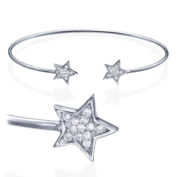 צמיד זהב צהוב בעיצוב כוכב משובץ יהלומים טבעיים עם הופעה ברורה ומלאת ברק