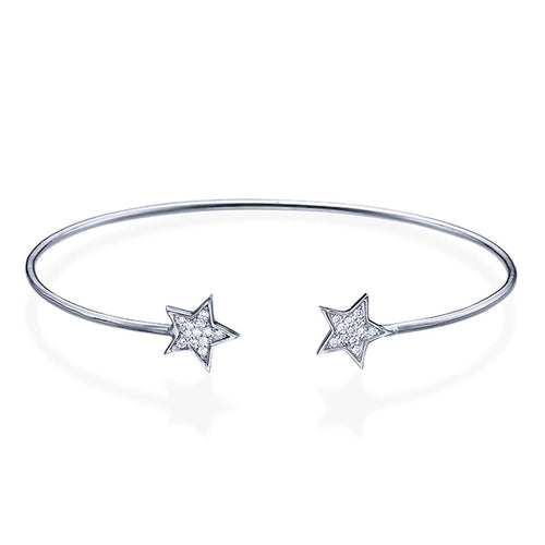 צמיד זהב צהוב בעיצוב כוכב משובץ יהלומים טבעיים עם הופעה ברורה ומלאת ברק