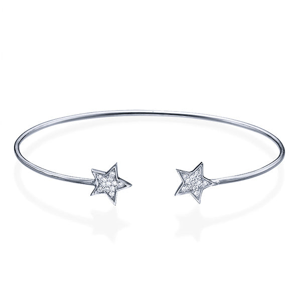 צמיד זהב צהוב בעיצוב כוכב משובץ יהלומים טבעיים עם הופעה ברורה ומלאת ברק