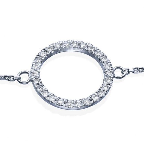 צמיד מעגל החיים מזהב עם יהלומים טבעיים 0.25 קראט בעיצוב נעים ועדין