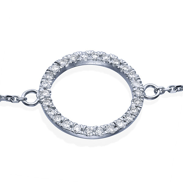 צמיד מעגל החיים מזהב עם יהלומים טבעיים 0.25 קראט בעיצוב נעים ועדין