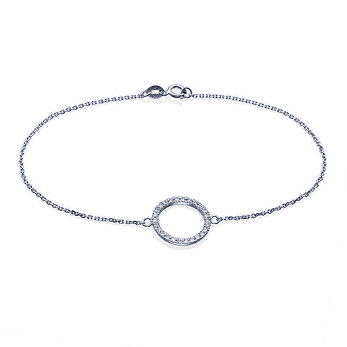 צמיד מעגל החיים מזהב עם יהלומים טבעיים 0.25 קראט בעיצוב נעים ועדין