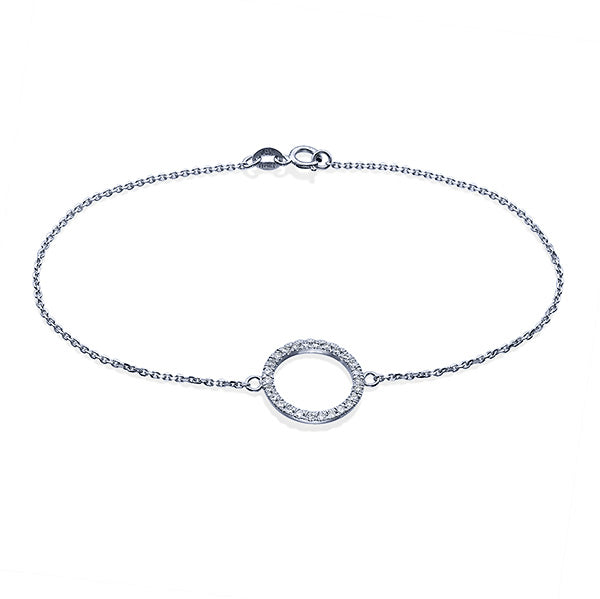 צמיד מעגל החיים מזהב עם יהלומים טבעיים 0.25 קראט בעיצוב נעים ועדין