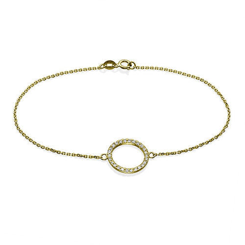 צמיד מעגל החיים מזהב עם יהלומים טבעיים 0.25 קראט בעיצוב נעים ועדין