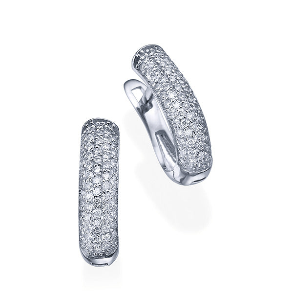 עגילי יהלומים תלויים Pavé