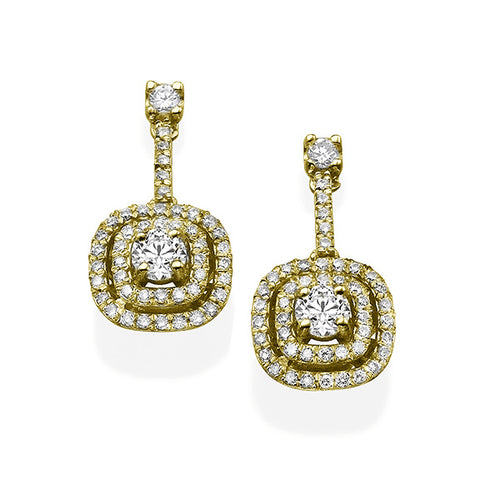 עגילי יהלומים נופלים