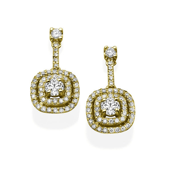 עגילי יהלומים נופלים