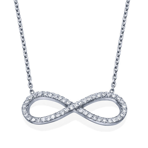 שרשרת יהלומים בעיצוב אינפיניטי אינסוף משובצת יהלומים 0.30 קראט