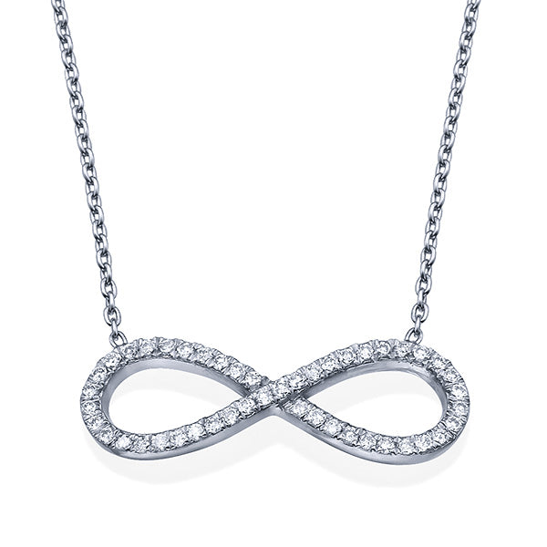 שרשרת יהלומים בעיצוב אינפיניטי אינסוף משובצת יהלומים 0.30 קראט