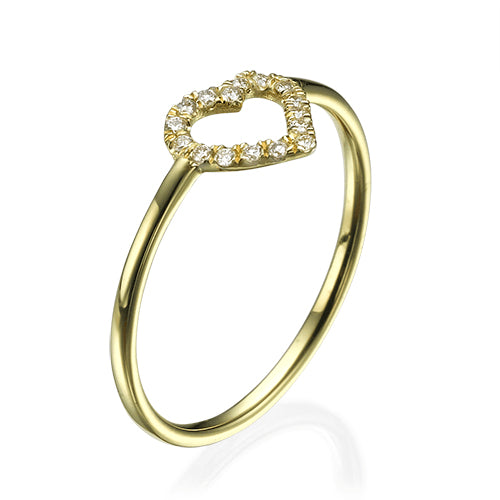 טבעת יהלומים "לב"