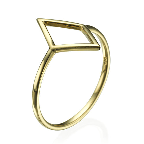 טבעת זהב צהוב "מעויין"