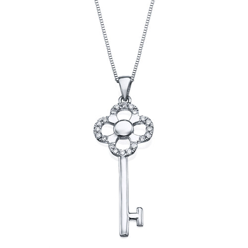 שרשרת מפתח מזהב משובצת יהלומים טבעיים 0.25 קראט בעיצוב יוקרתי כולל משמעות