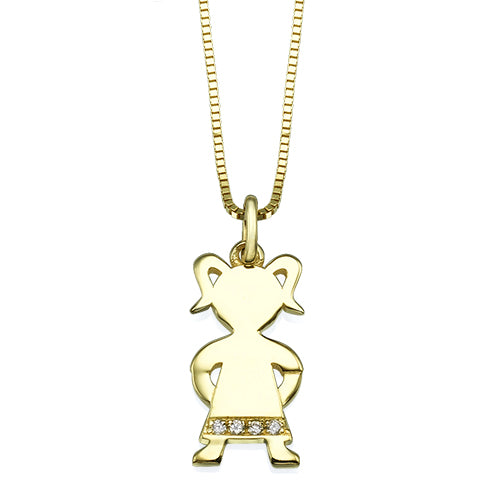 שרשרת "ילדה-בת" משובצת יהלומים