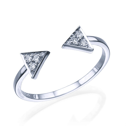 טבעת אירוסין "חיצים" זהב לבן