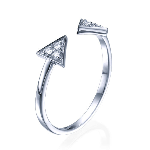 טבעת אירוסין "חיצים" זהב לבן