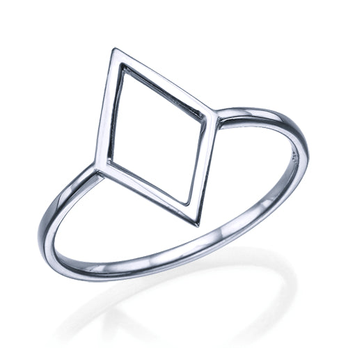 טבעת זהב לבן "מעויין"