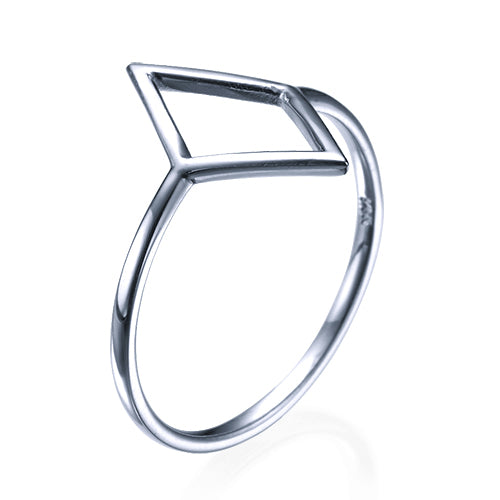 טבעת זהב לבן "מעויין"