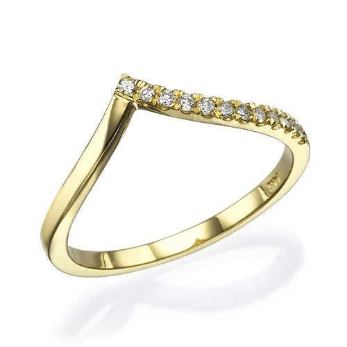 טבעת יהלומים "וי"