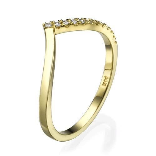 טבעת יהלומים "וי"