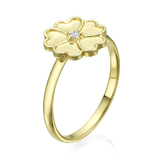 טבעת לב פרח צהוב