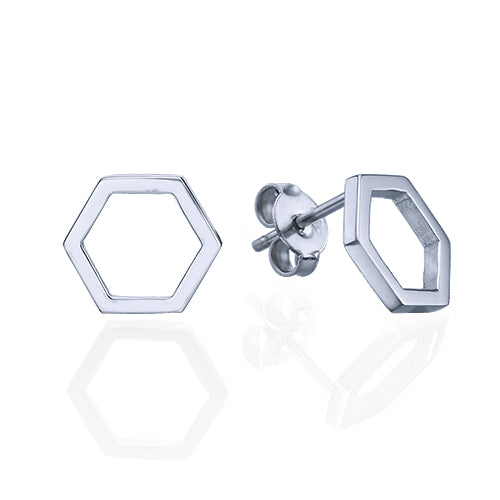 עגילי משושה זהב צמודים לאוזן