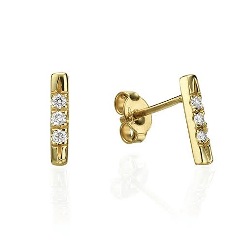 עגילי שורת יהלומים צמודים לאוזן