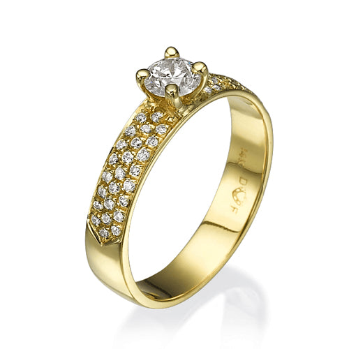 טבעת יהלומים "קלואי משובצת"