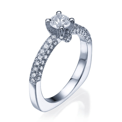 טבעת יהלומים וינטאג' "ג'נסיס" זהב לבן