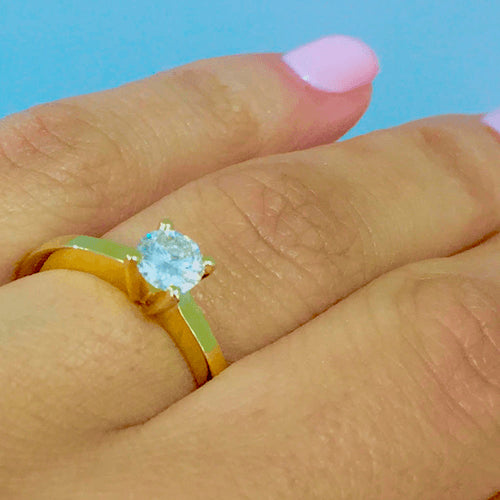 טבעת אירוסין זהב צהוב "טניה"