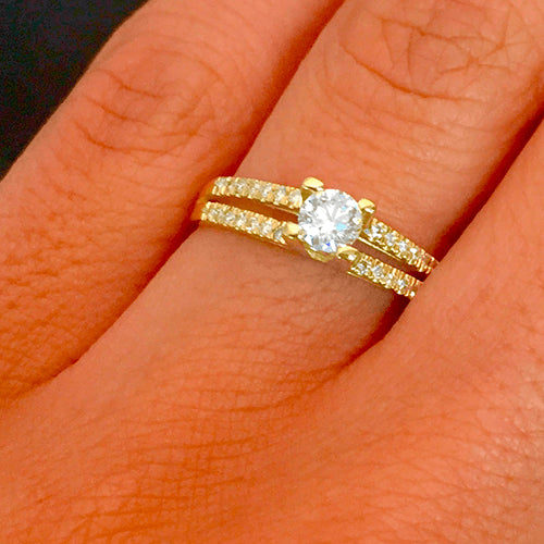 טבעת אירוסין זהב צהוב "פנלופה"