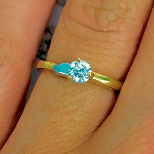 טבעת אירוסין זהב צהוב "קרוליין"