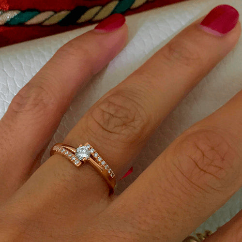 טבעת אירוסין "אלבינה" זהב צהוב