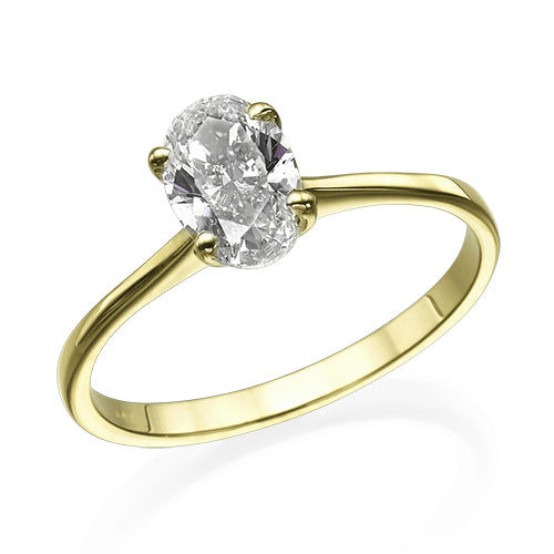 טבעת יהלום "סוליטר אובל"