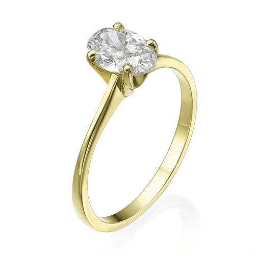 טבעת יהלום "סוליטר אובל"