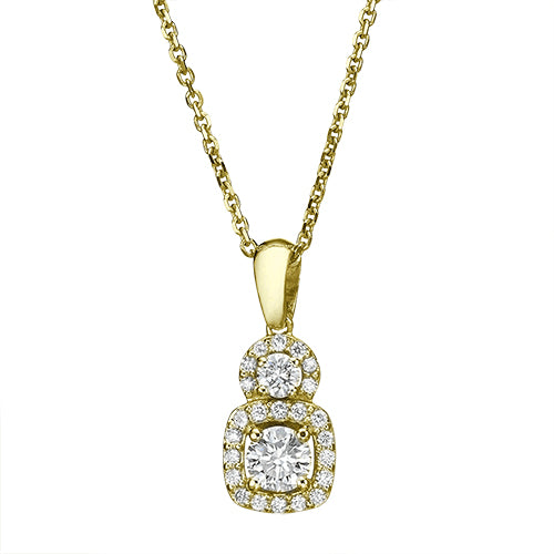 תליון יהלומים 0.72 קראט בעיצוב כפול יוקרתי עם ברק מרשים ונוכחות