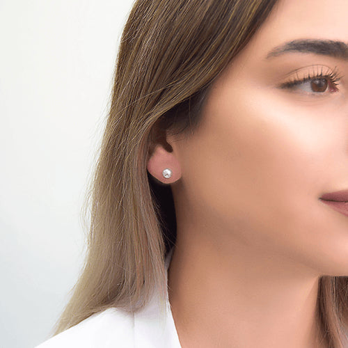 עגילי פנינה טבעית צמודים לאוזן