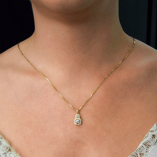 תליון יהלומים 0.72 קראט בעיצוב כפול יוקרתי עם ברק מרשים ונוכחות