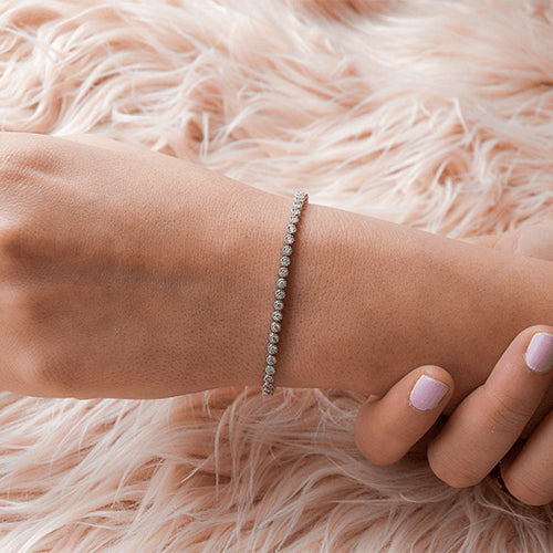 צמיד טניס פיירו מילאנו מזהב צהוב משובץ יהלומים טבעיים בחוליות עגולות