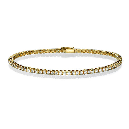 צמיד טניס שיניים מזהב לבן משובץ יהלומים טבעיים במשקל 2.01 קראט