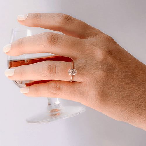 טבעת יהלום "סוליטר אובל"