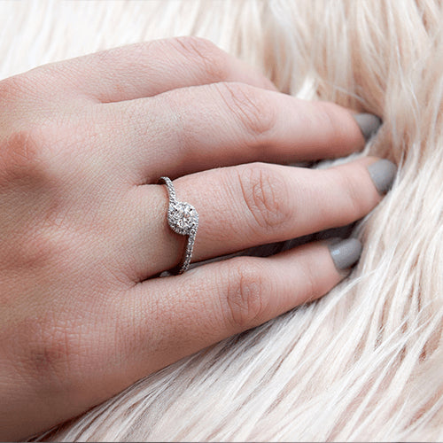 טבעת אירוסין זהב לבן "אלין"