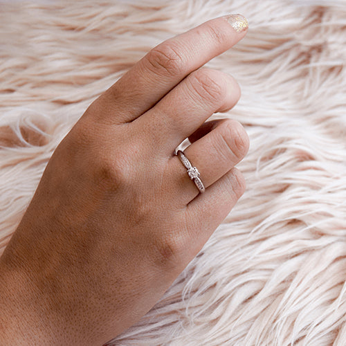 טבעת אירוסין זהב לבן "מליסה"