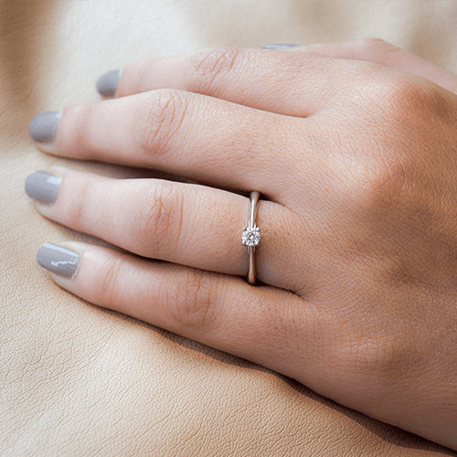 טבעת אירוסין זהב לבן "דניאל"